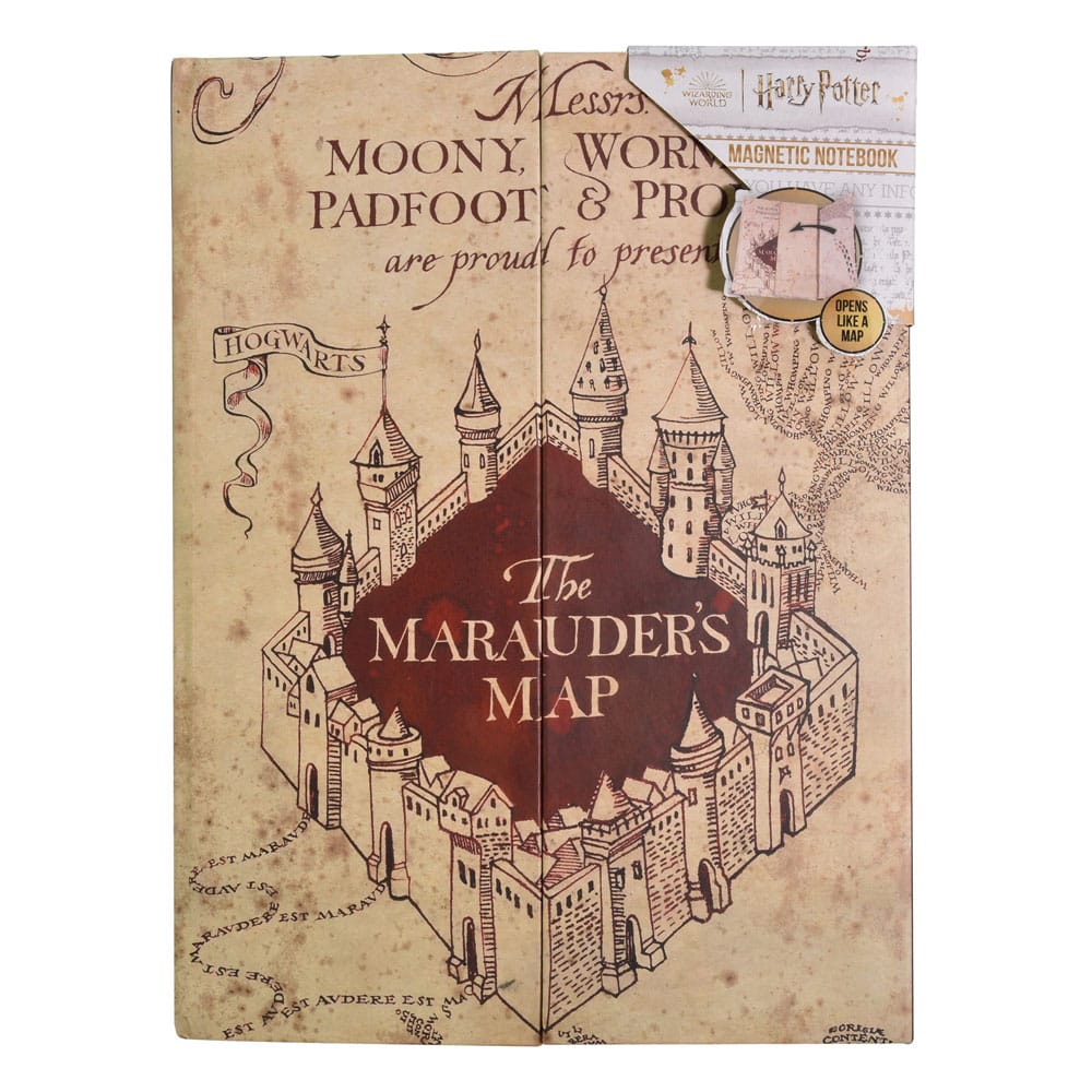 Harry Potter Magnetic A5 Notebook Marauders Map 5056563713456