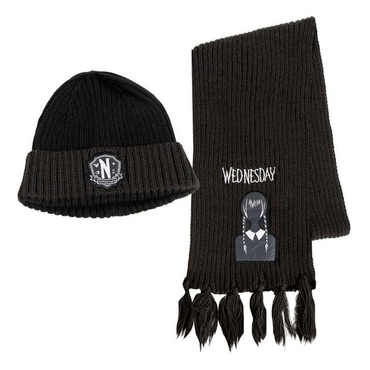 Wednesday Beanie & Scarf Set Nevermore 8445484403640