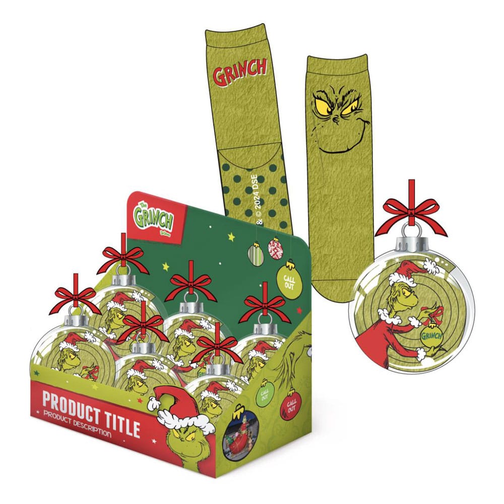 The Grinch Tree Ornment with Anti-Slip Socks 38-45 8445484394399