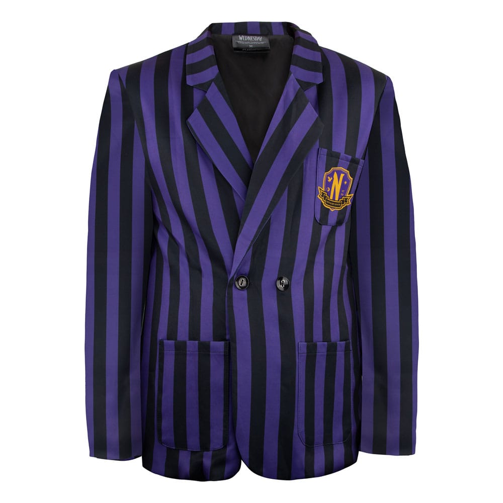 Wednesday Jacket Nevermore Academy Purple Striped Blazer Size L 4895205616394