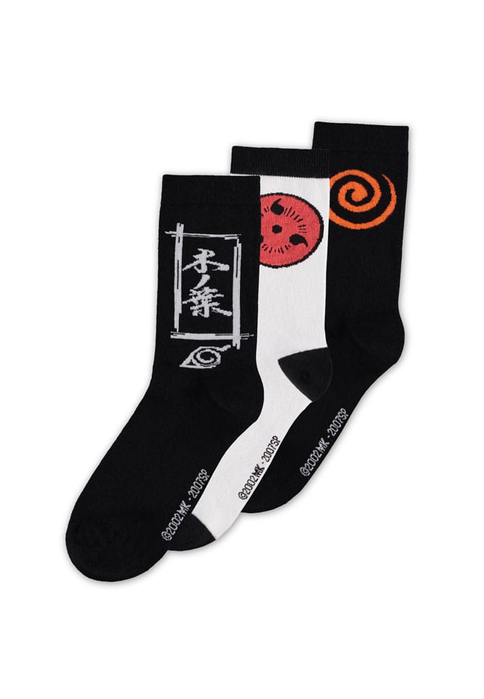 Naruto Shippuden Socks 3-Pack Sasuke Symbol 43-46 8718526155877