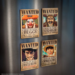 One Piece Fridge Magnet 4-Pack Wanted 4895205618688