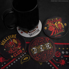 Stranger Things Coaster 4-Pack Hellfire Club 4895205617742