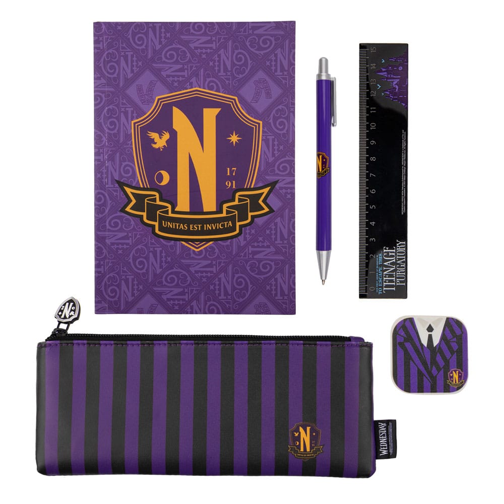 Wednesday 5-Piece Stationery Set Purple 4895205617322