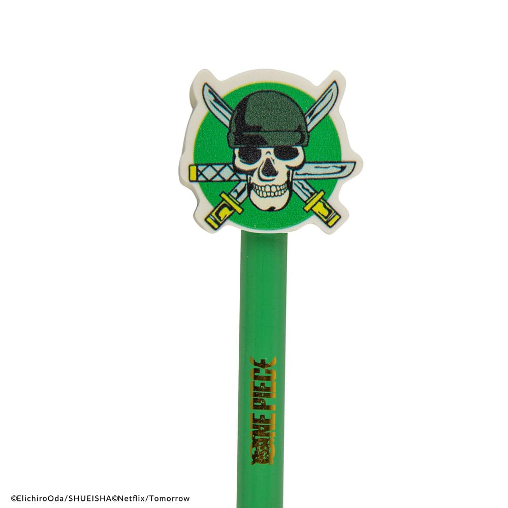 One Piece Pencils with Eraser Topper Zoro 4895205618978