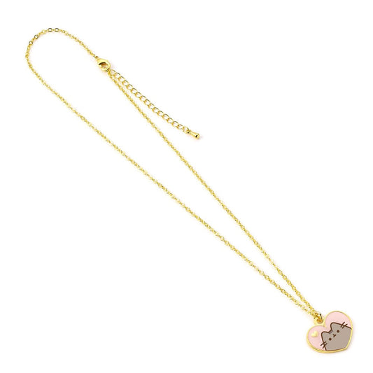 Pusheen Pendant & Necklace Pink and Gold Heart 5055583453298