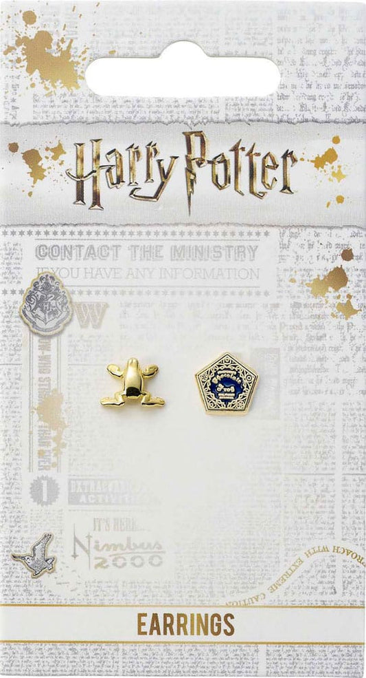 Harry Potter Earrings Chocolate Frog & Box (Gold plated) 5055583428289