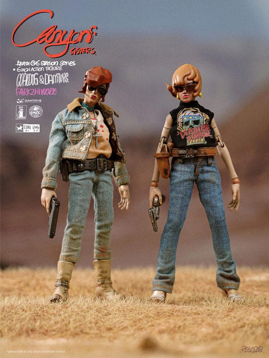 Death Gas Station Series Action Figures Canyon Sisters: Mrs. T & Ms. L 15 cm 6976204930037