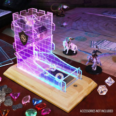 Enhance Tabletop Series LED Dice Tower with Dice Set Clear 0637836624492