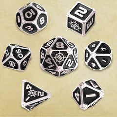 Enhance Tabletop Series Metal RPG Dice Set Black (7) 0637836621804