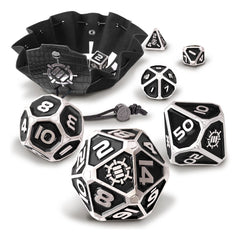 Enhance Tabletop Series Metal RPG Dice Set Black (7) 0637836621804