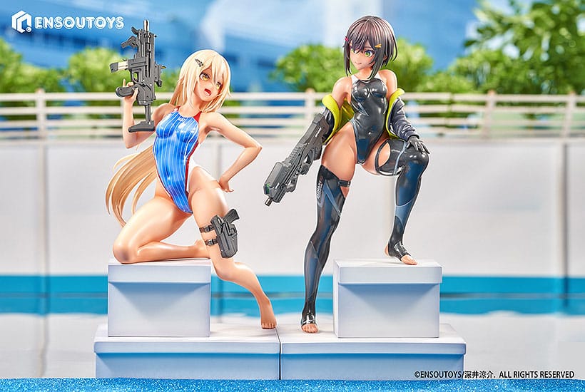 Arms Note Statue 1/7 Swim Team Bucho-chan and Kohai-chan 22 cm 4580416926911