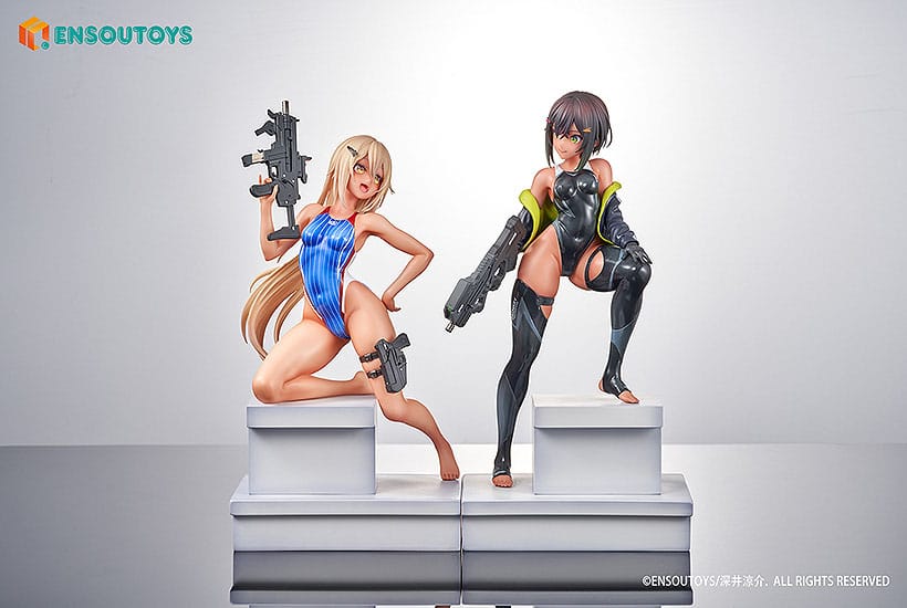 Arms Note Statue 1/7 Swim Team Bucho-chan and Kohai-chan 22 cm 4580416926911