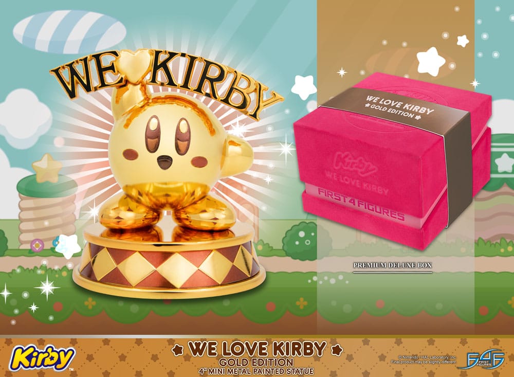 Kirby DieCast Statue We Love Kirby Gold Edition 10 cm 5060316624388