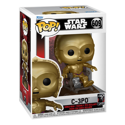 Star Wars Return of the Jedi 40th Anniversary POP! Vinyl Figure C3P0 in chair 9 cm 0889698707442