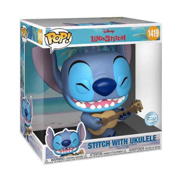 Lilo & Stitch Super Sized Jumbo POP! Games Vinyl Figure Stitch w/Uke 25 cm 0889698767866