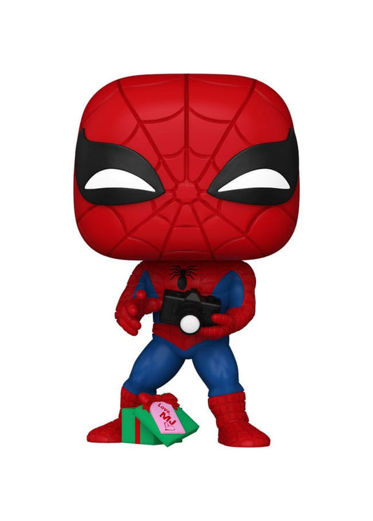 Marvel POP! Vinyl Figure Holiday Spiderman w/Open gift 9 cm 0889698828772