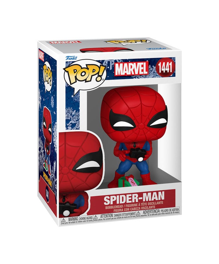 Marvel POP! Vinyl Figure Holiday Spiderman w/Open gift 9 cm 0889698828772