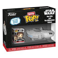 Star Wars Bitty POP! Rides Vinyl Figure Display Han Solo w/Millenium Falcon 2,5 cm 0889698836234