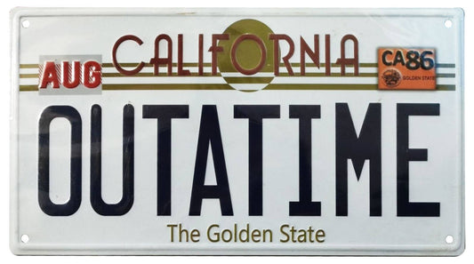 Back To The Future Metal Sign ´Outatime´ DeLorean License Plate 5060662463921