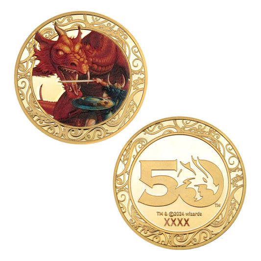 Dungeons & Dragons Collectable Coin 50th Anniversary with Colour Print 24k Gold Plated Edition 4 cm 5060662469015