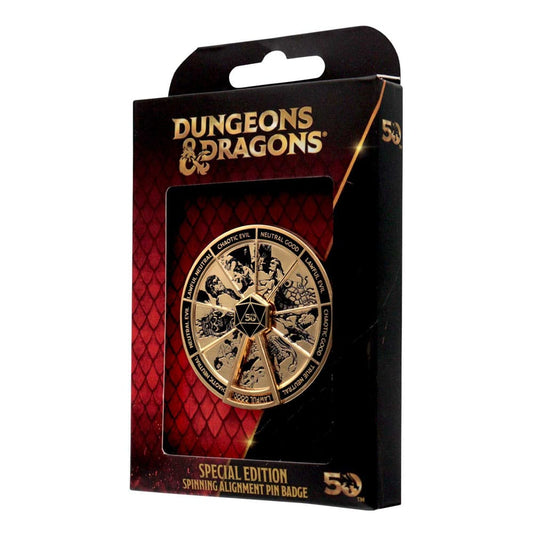 Dungeons & Dragons Pin Badge Alignment Spinner 24k Gold Plated Limited Edition 5060948296106