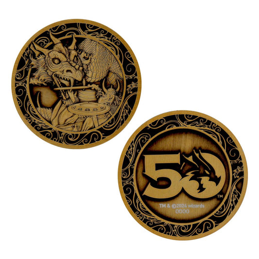 Dungeons & Dragons Collectable Coin 50th Anniversary Antique Gold Edition 4 cm 5060948294959