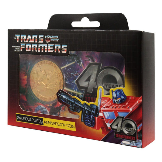 Transformers Collectable Coin 40th Anniversary 24k Gold Plated Edition 4 cm 5060948292306