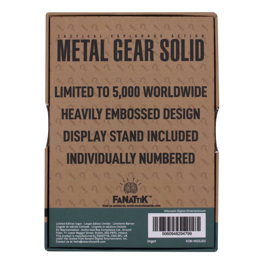 Metal Gear Solid 2 Ingot Raiden Limited Edition 5060948294799