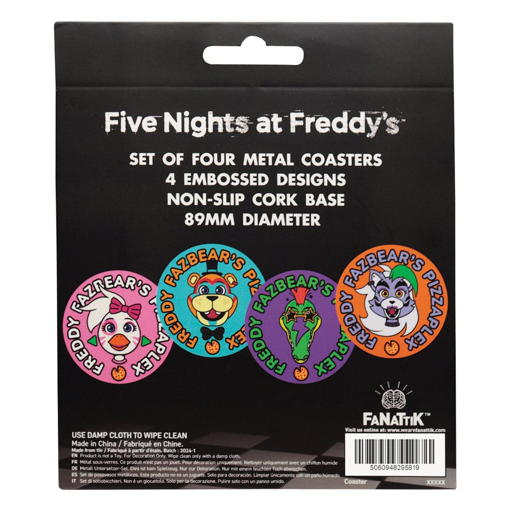 Five Nights at Freddy's Coaster 4-Pack Printed Drinks 5060948295819