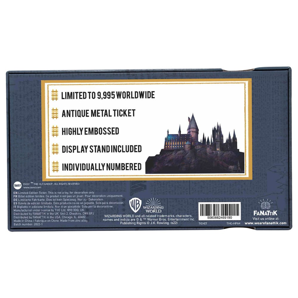 Harry Potter Replica Hogwarts Train Ticket Limited Edition 5060662469190