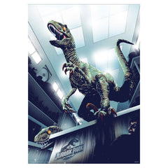 Jurassic Park Art Print 30th Anniversary Edition Hiding in Kitchen Limited Edition 42 x 30 cm 5060948293440