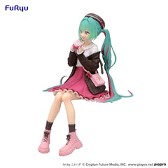 Hatsune Miku Noodle Stopper PVC Statue Autumn Date Pink Color Ver. 14 cm 4582782362201