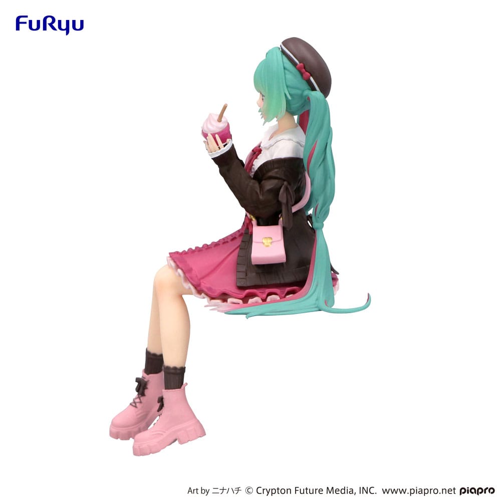 Hatsune Miku Noodle Stopper PVC Statue Autumn Date Pink Color Ver. 14 cm 4582782362201