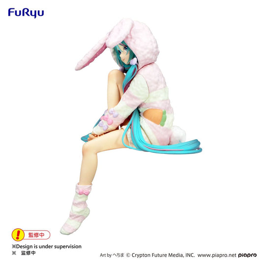 Hatsune Miku Noodle Stopper PVC Statue Rabbit Ear Hood Pajama 14 cm 4582782364083