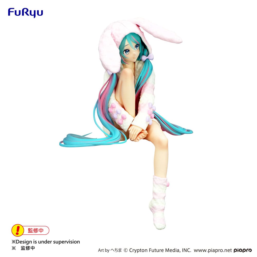 Hatsune Miku Noodle Stopper PVC Statue Rabbit Ear Hood Pajama 14 cm 4582782364083