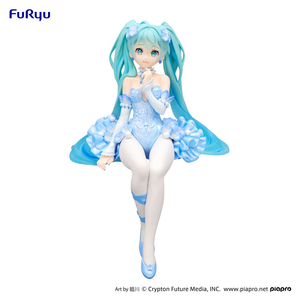 Hatsune Miku Noodle Stopper PVC Statue Flower Fairy Nemophila Pail Blue Color Ver. 15 cm 4582782366797