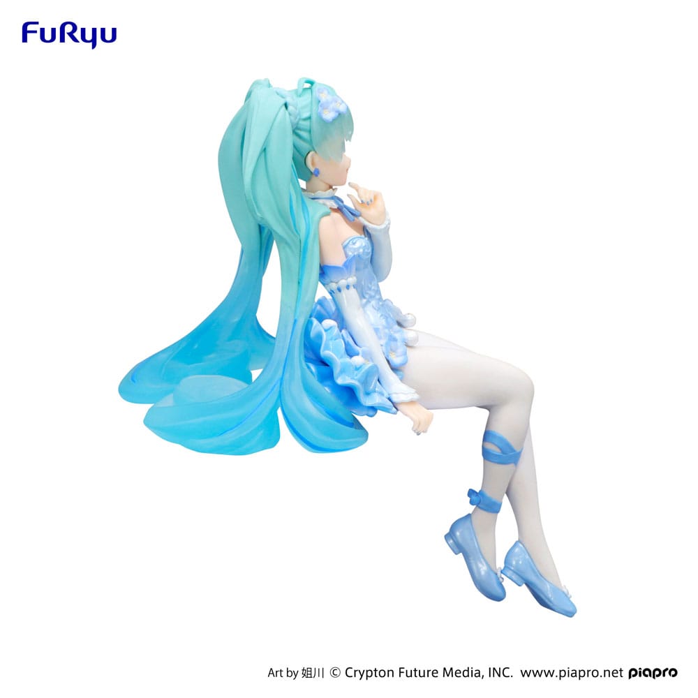 Hatsune Miku Noodle Stopper PVC Statue Flower Fairy Nemophila Pail Blue Color Ver. 15 cm 4582782366797