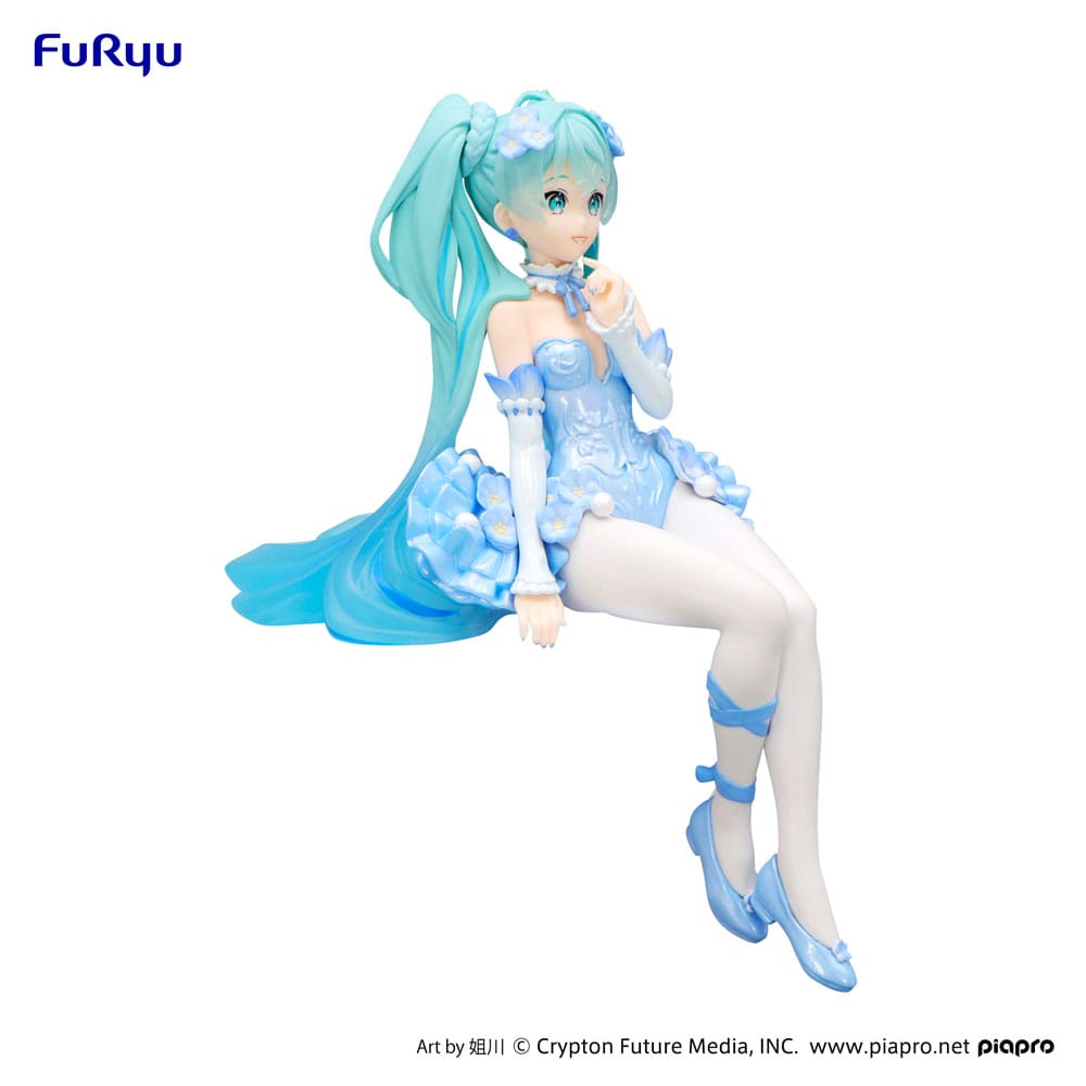 Hatsune Miku Noodle Stopper PVC Statue Flower Fairy Nemophila Pail Blue Color Ver. 15 cm 4582782366797