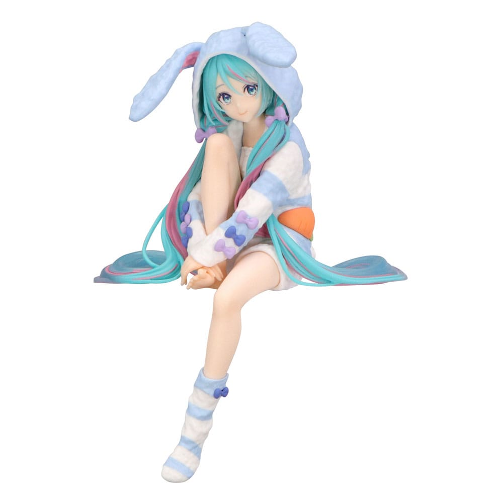 Hatsune Miku Noodle Stopper PVC Statue Hatsune Miku Rabbit Ear Hood Pajama Blue Color Ver. 14 cm 4571623501626