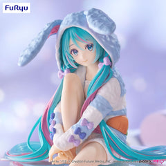 Hatsune Miku Noodle Stopper PVC Statue Hatsune Miku Rabbit Ear Hood Pajama Blue Color Ver. 14 cm 4571623501626