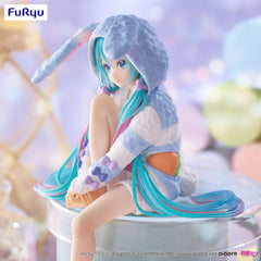 Hatsune Miku Noodle Stopper PVC Statue Hatsune Miku Rabbit Ear Hood Pajama Blue Color Ver. 14 cm 4571623501626