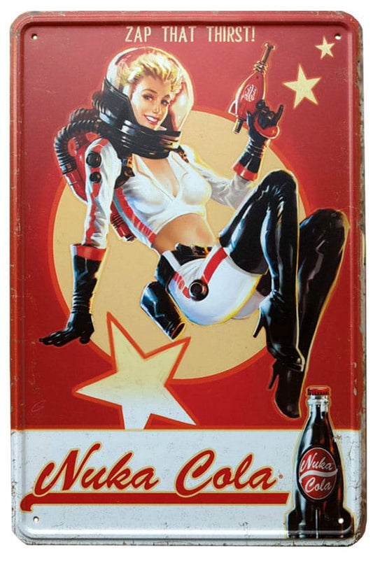 Fallout Metal Sign Nuka Cola Girl 0840316413312