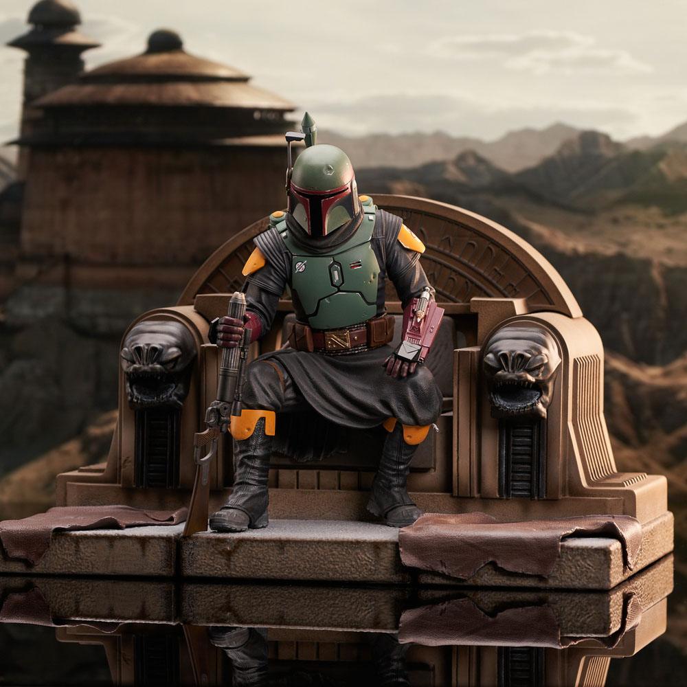 Star Wars: The Mandalorian Premier Collection 1/7 Boba Fett on Throne 24 cm 0699788844182