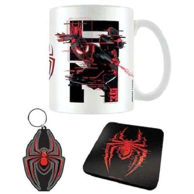 Marvel Mug, Coaster and Keychain Set Spider-Man Miles Morales Web Glitch 5050293859446