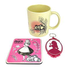 Disney Mug, Coaster and Keychain Set Alice in Wonderland Vintage 5050293860992