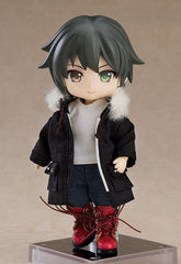 Original Character Parts for Nendoroid Doll Figures Warm Clothing Set: Boots & Mod Coat (Black) 4580590163843