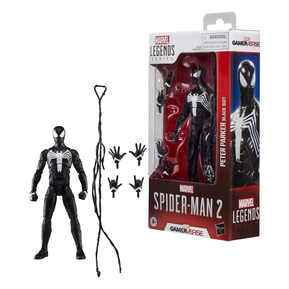 Spider-Man 2 Marvel Legends Gamerverse Action Figure Peter Parker (Black Suit) 15 cm 5010996300492