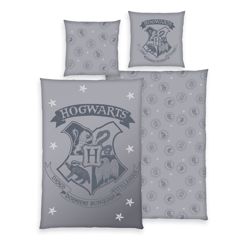 Harry Potter Duvet Set Grey 135 x 200 cm / 80 x 80 cm 4006891971081