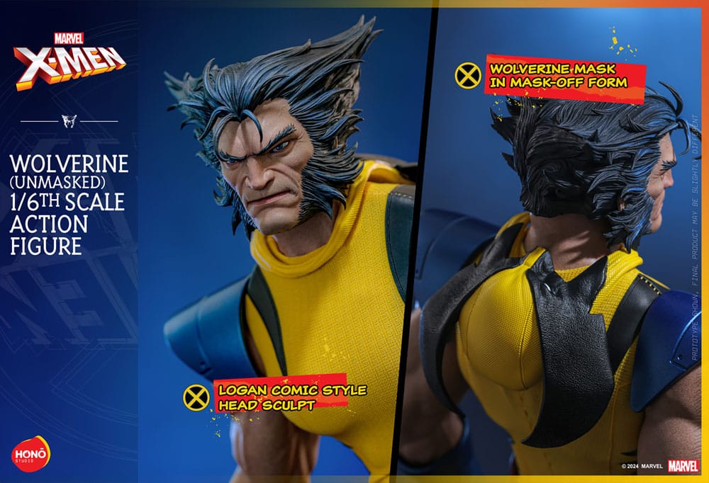 Marvel X-Men Action Figure 1/6 Wolverine (Unmasked) 28 cm 4895228619907